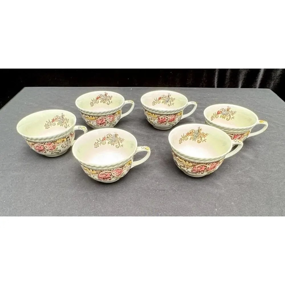 6 Johnson Bros. Devonshire Coffee Tea Cups Mugs Made in England -A83